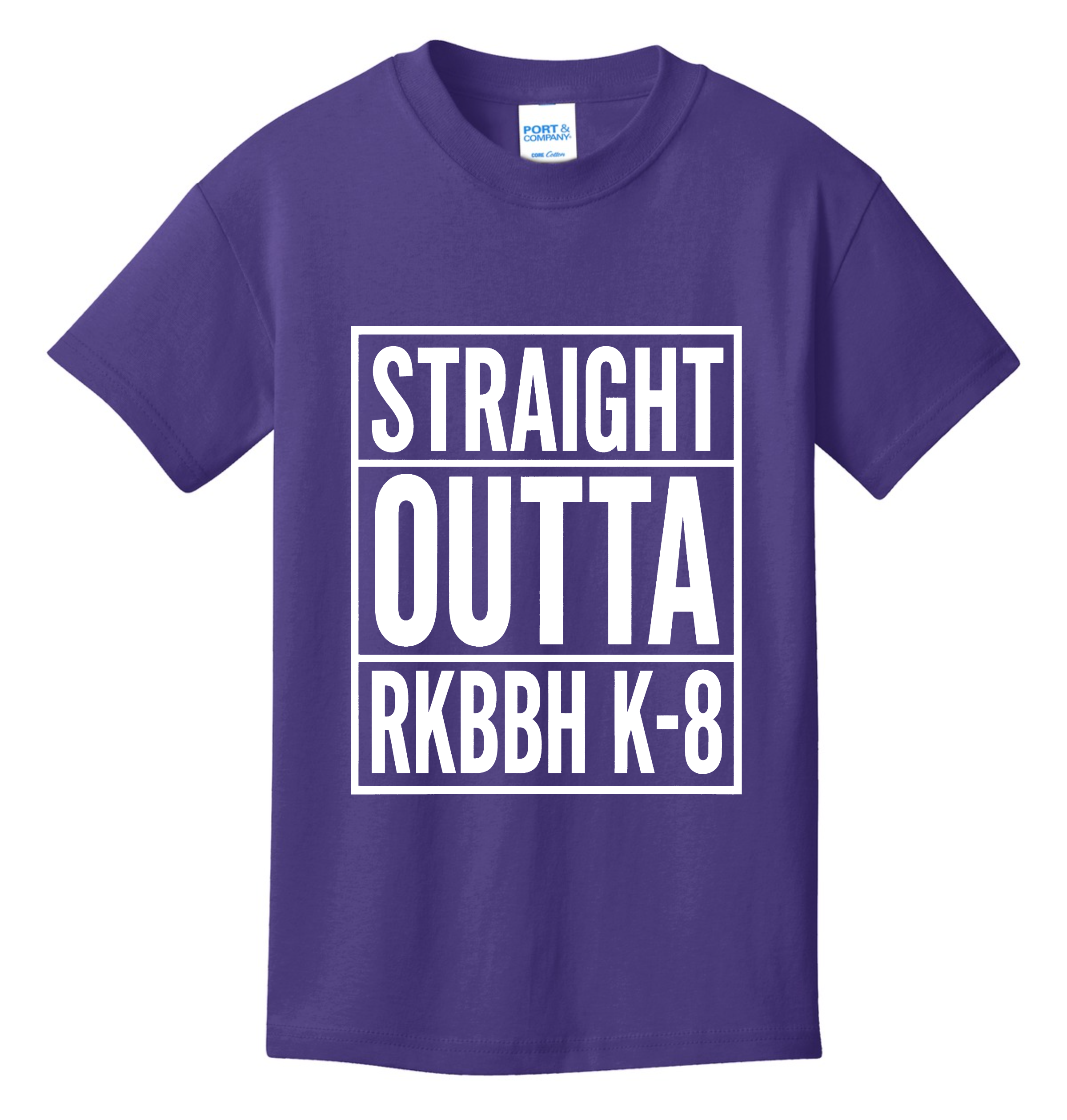 Ruth K. Broad Bay Harbor - STRAIGHT OUTTA RKBBH K-8 - Youth Core Cotton Tee